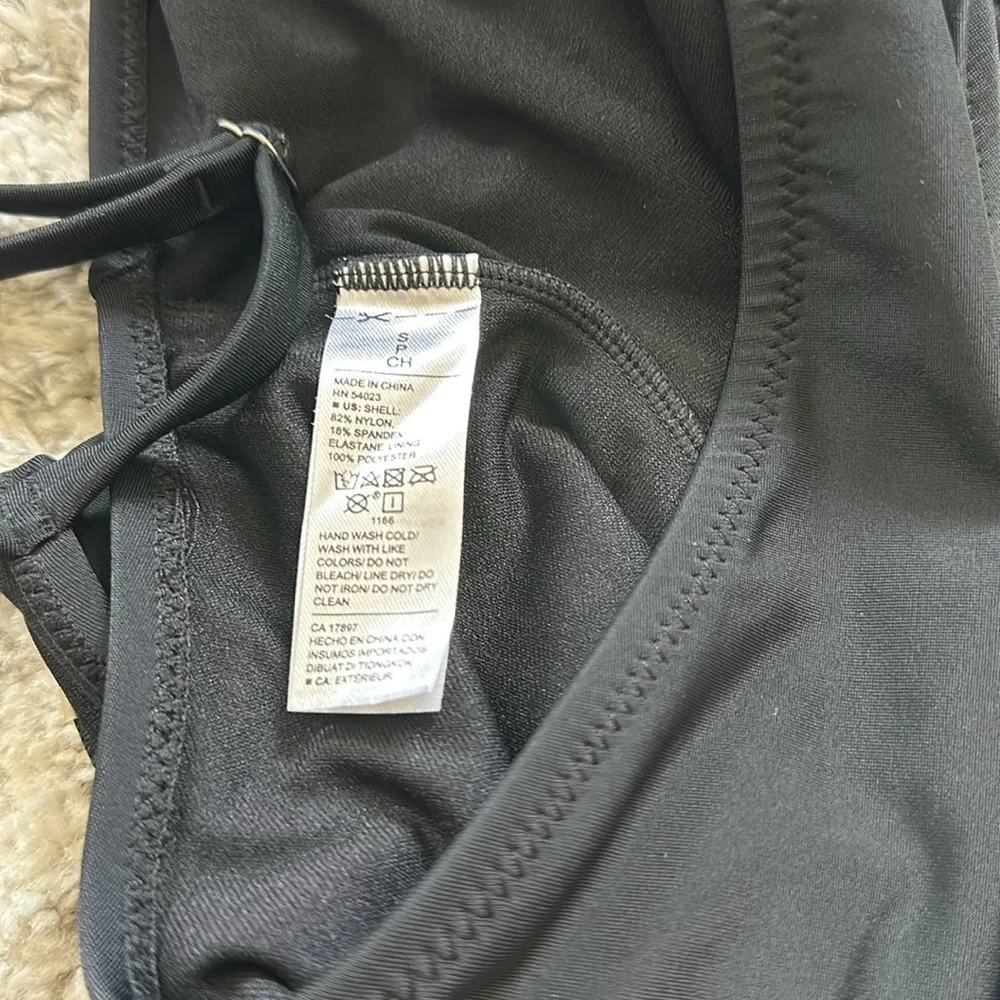 Old Navy Black Lace Up Neckline One Piece Swimsuit - Picture 7 of 8
